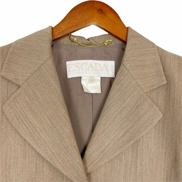 ESCADA Tan Beige Wool 2 Piece Suit Women's Size 38 - Picture 3 of 14